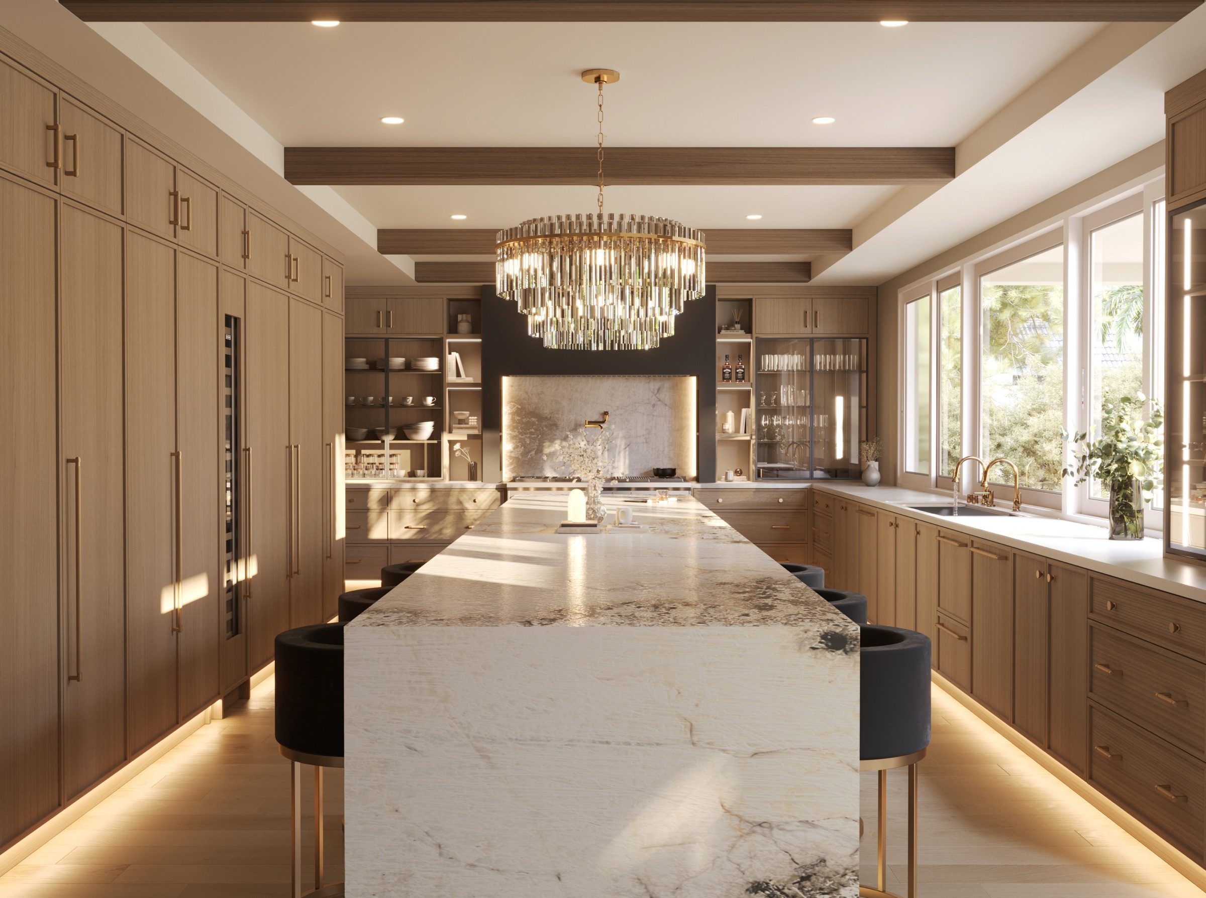 Render, Kitchen panorama — render vs built